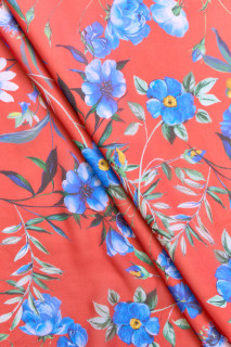 Zijden mousseline met bloemen