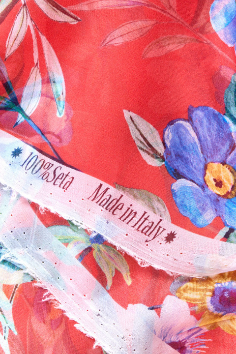 Silk muslin with flowers