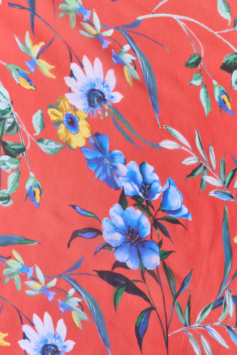 Seidenmusselin mit Blumen