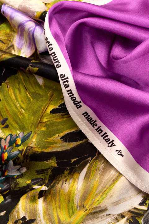 Floral silk satin