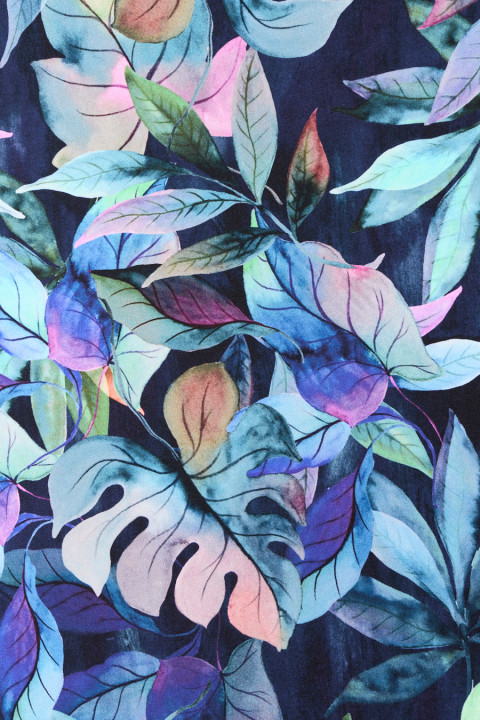 Colorful silk satin leaves