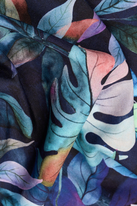 Colorful silk satin leaves