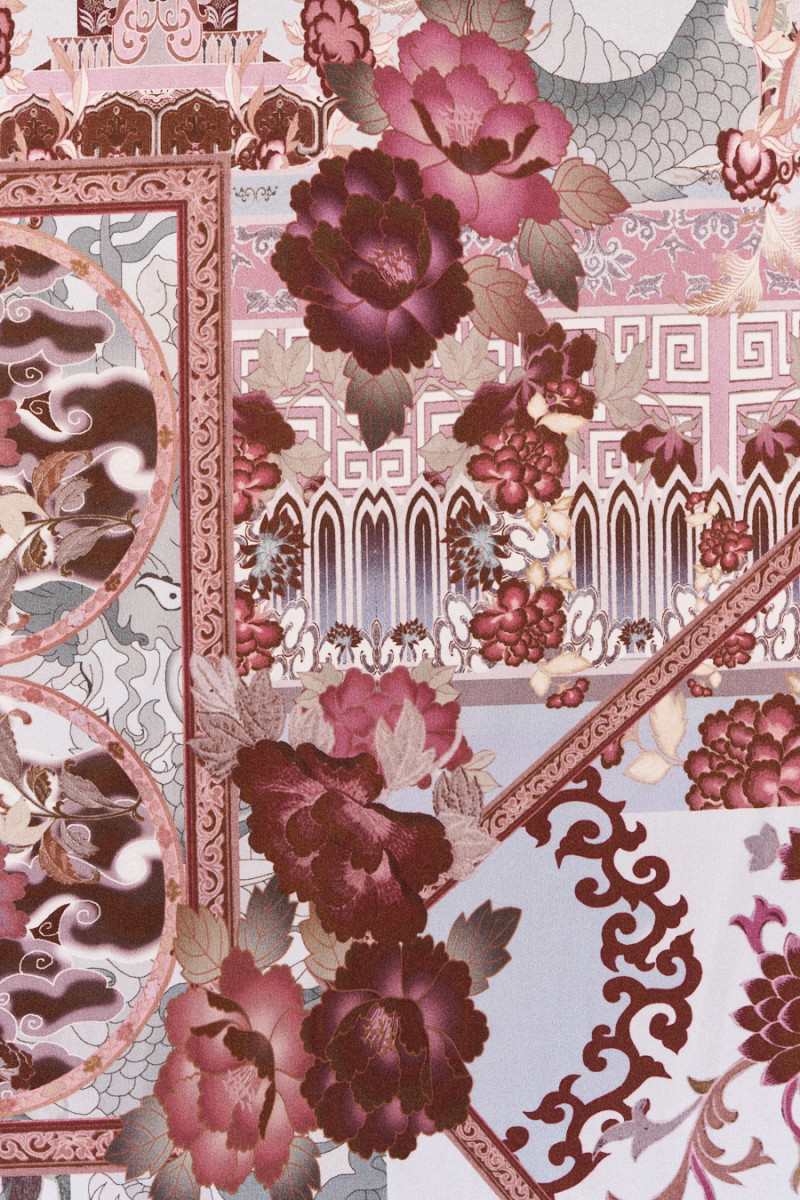 Motifs chinois en satin de soie