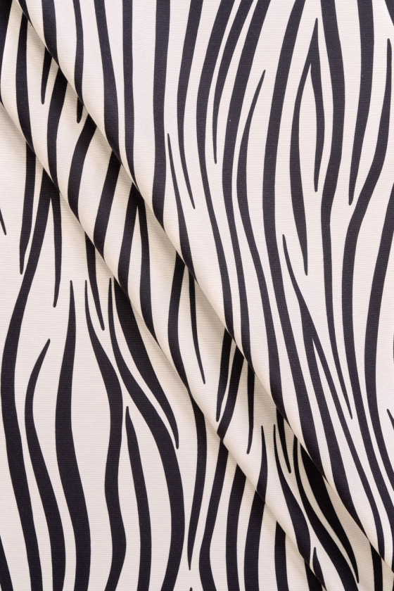 Ryps bawełniano-jedwabny zebra KUPONY