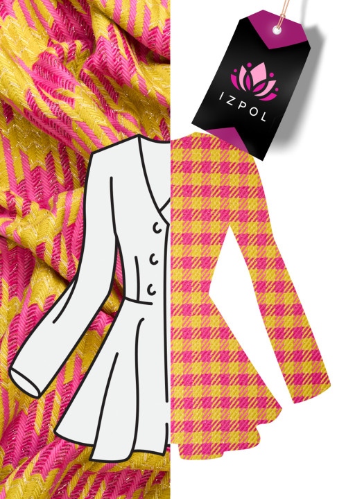 Chanel fabric - lime and pink