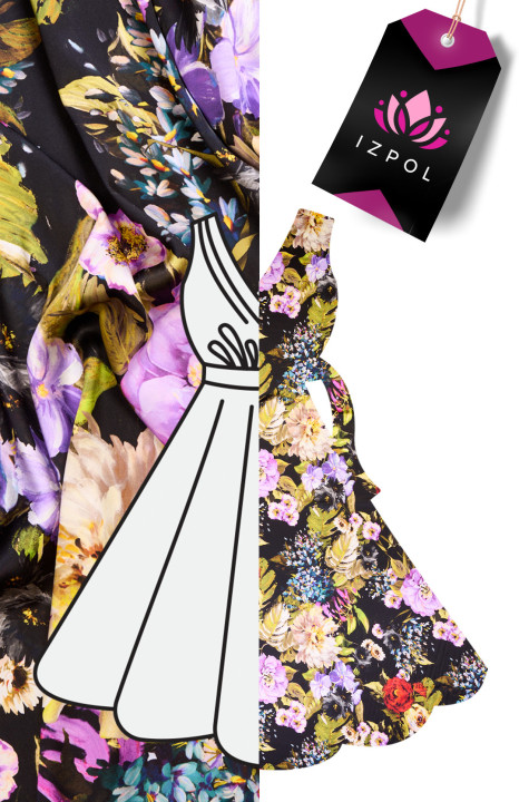 Floral silk satin