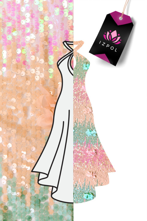 Sequins with 3D flowers