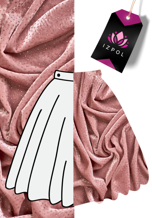 Exclusive velour with glitter of pink
