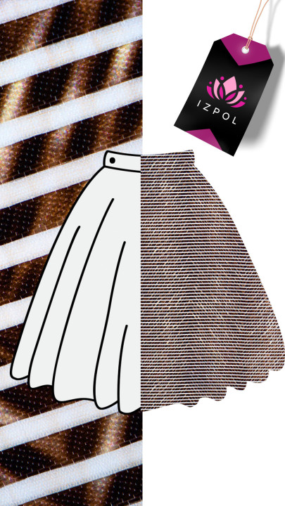 Organza striped with zigzag motif