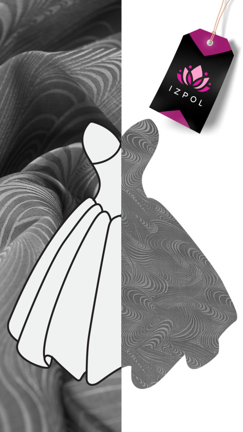 Organza de seda con ondas