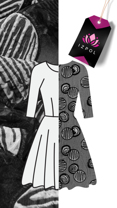 Organza jacquard con cerchi