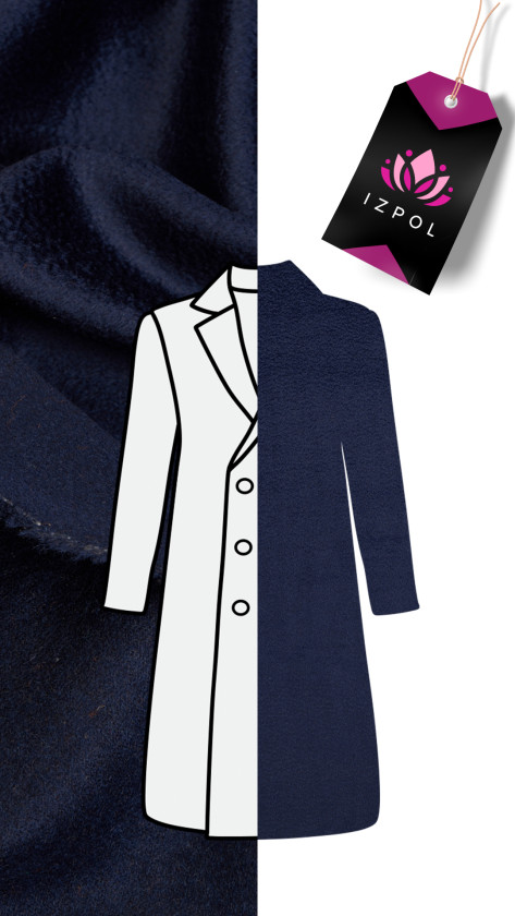 Cappotto blu navy lana Zibellino BUONI SCONTO