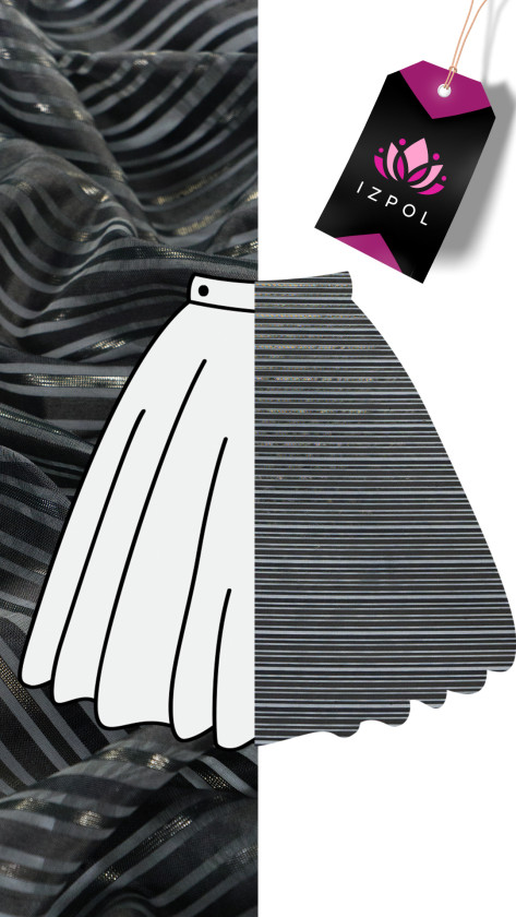 Pruhovaná hodvábna organza devore