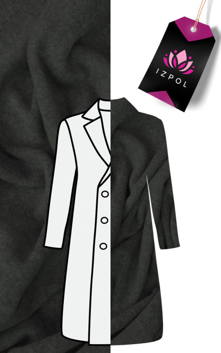 Coat wool with cashmere black