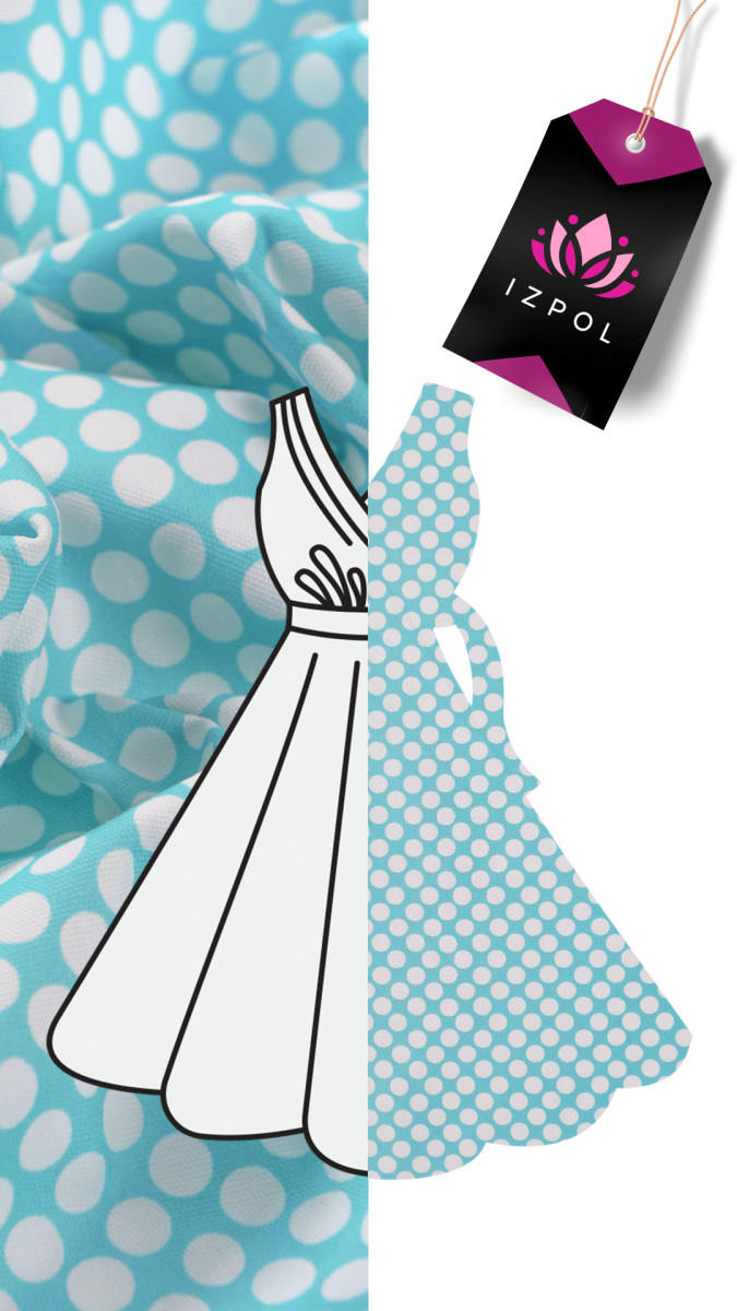 Elastic cotton with polka dots