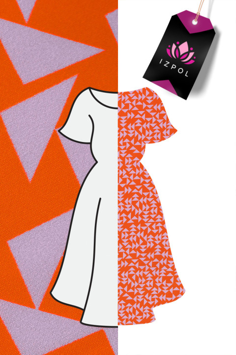 Orange silk crepe in threesomes