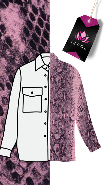 Crepe silk snake pattern - pink