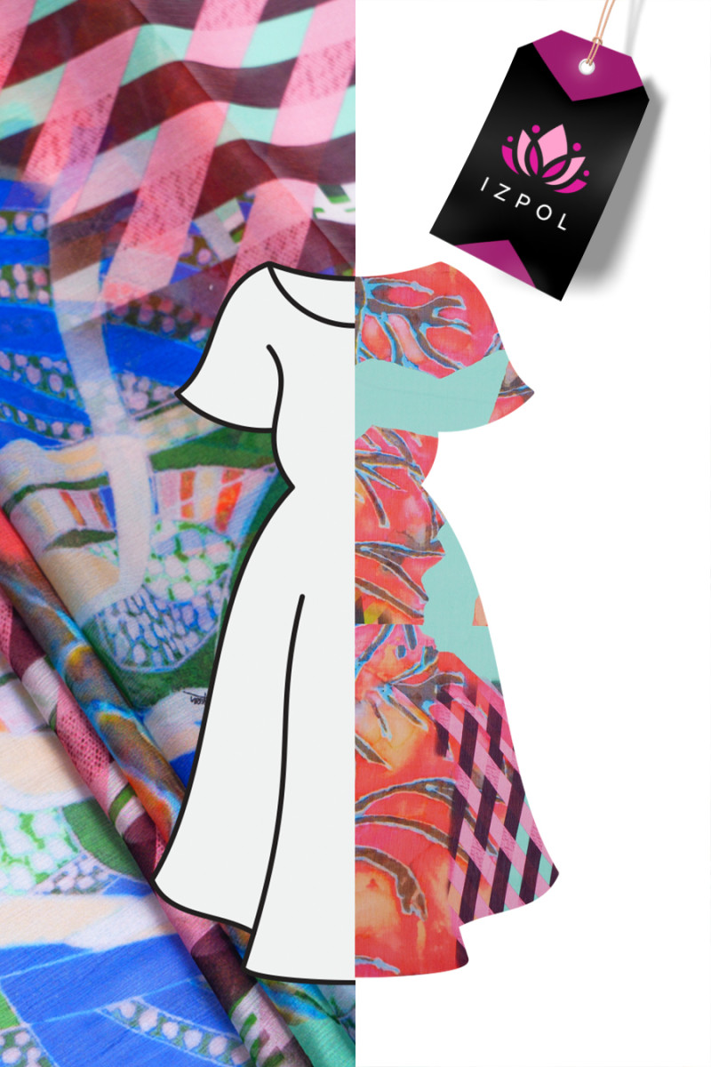Chiffon di seta stropicciato COUPON 105 cm
