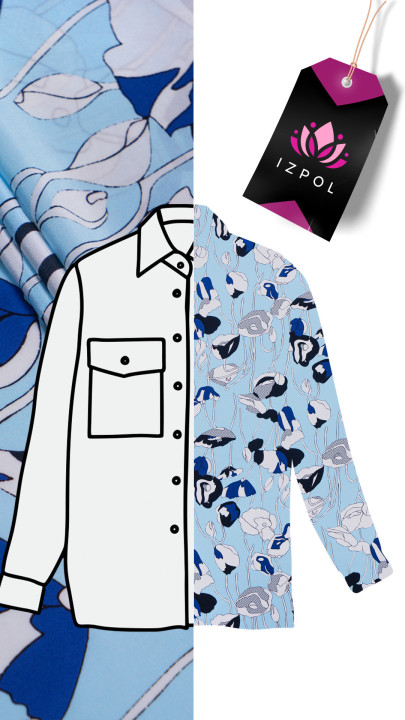 Flower-signed silk crepe