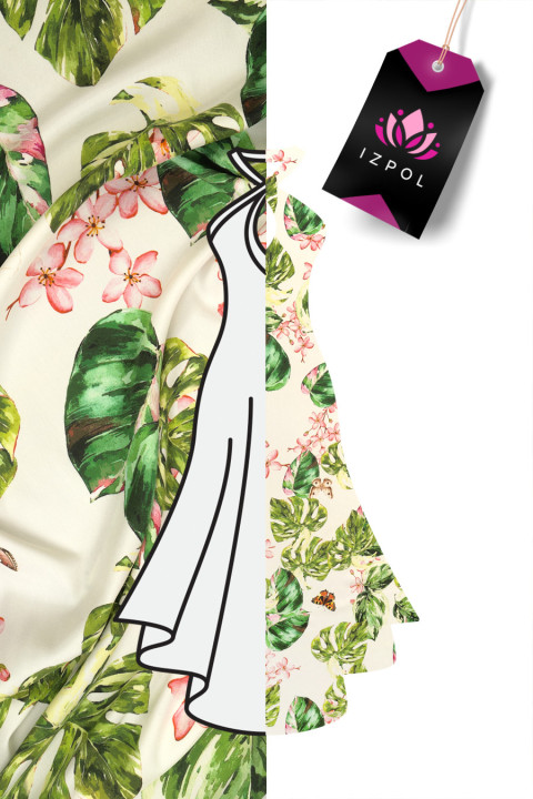Satyna jedwabna liście oraz motylki