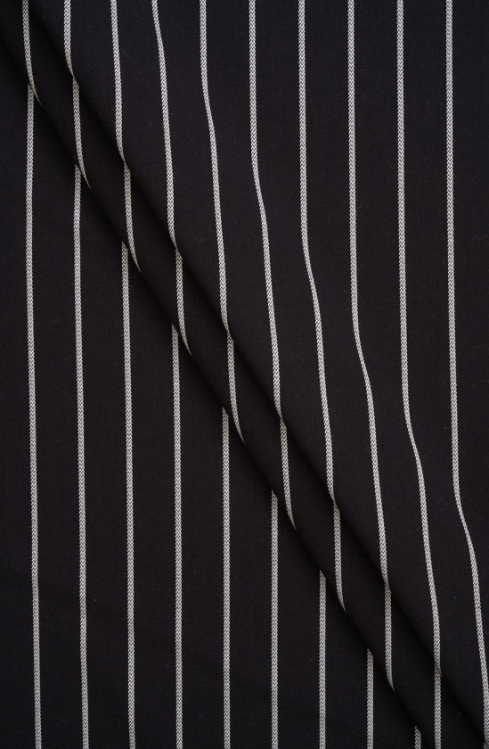 Striped black polyviscose...