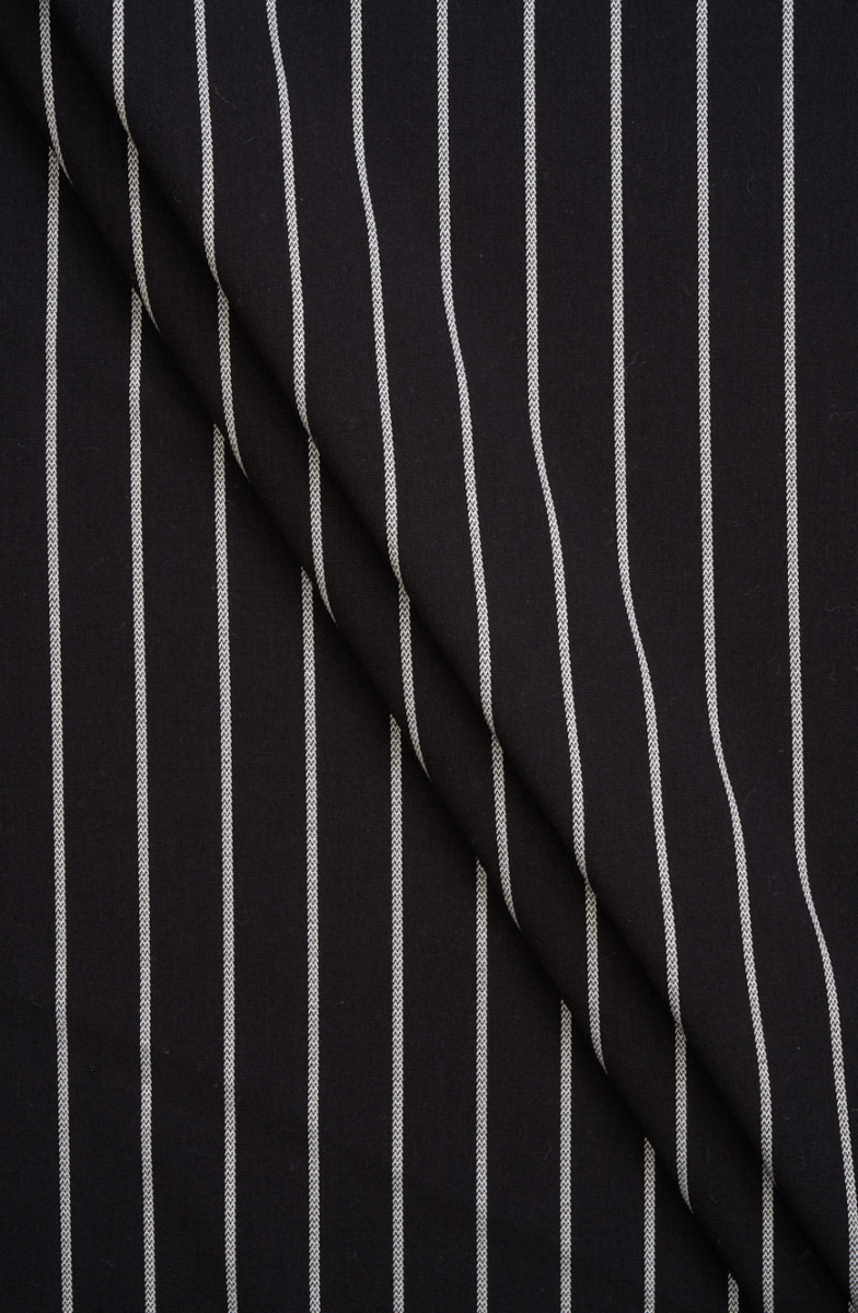 Striped black polyviscose...