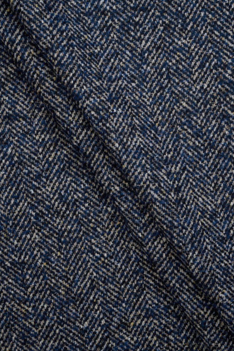Costume wool with herringbone navy blue