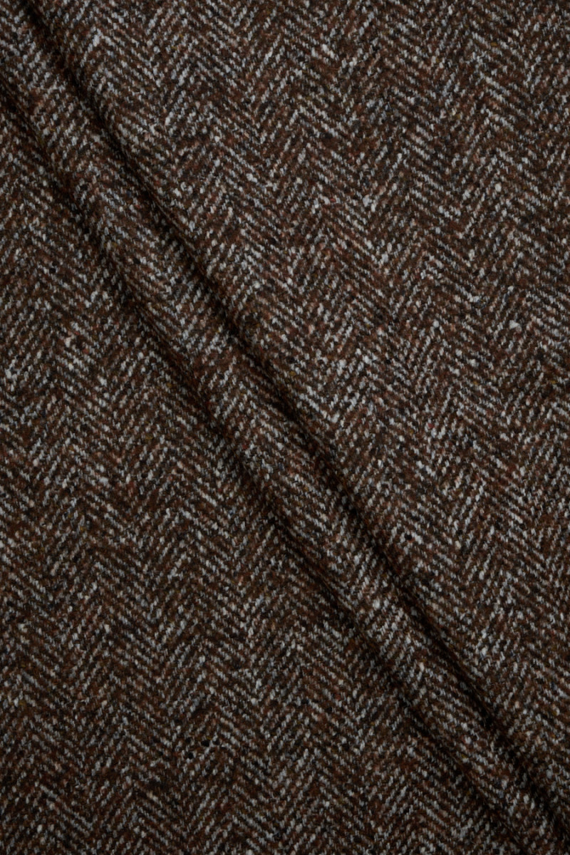 Brown herringbone costume wool