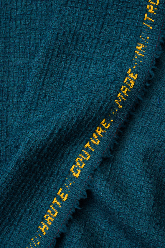 Emerald boucle chanel wool