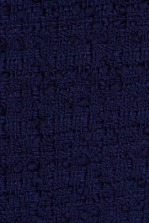Wełna typu chanel boucle granatowa