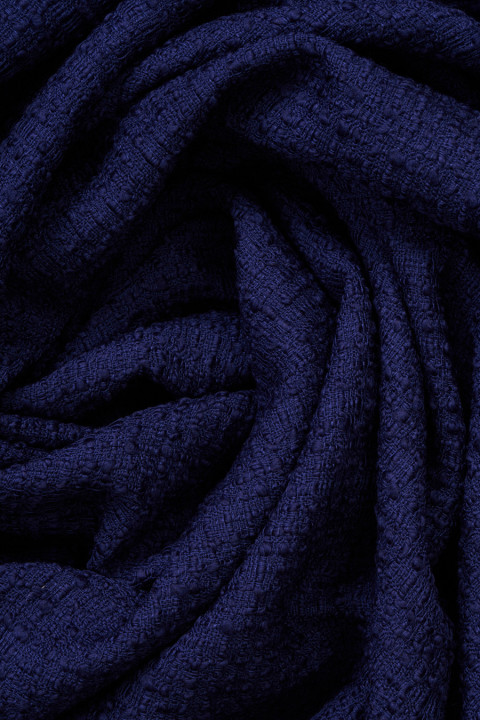 Wełna typu chanel boucle granatowa