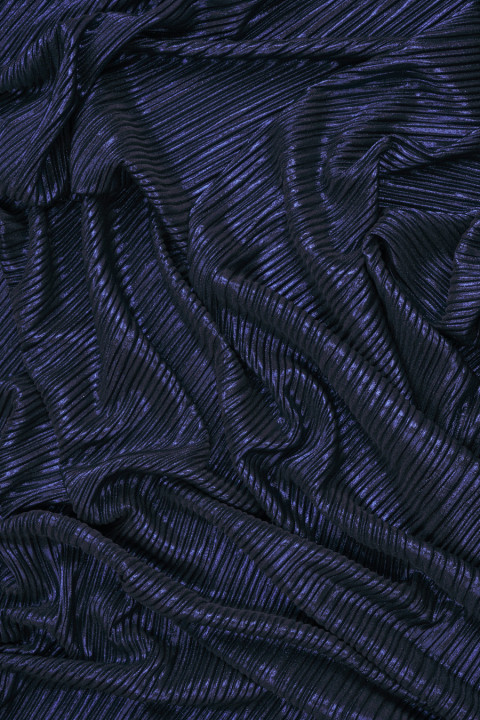 Geplooide avondstof marineblauw