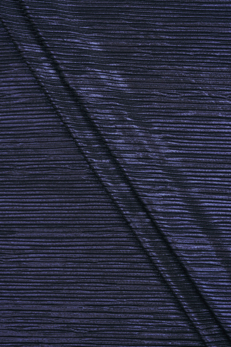 Navy blue pleated evening fabric
