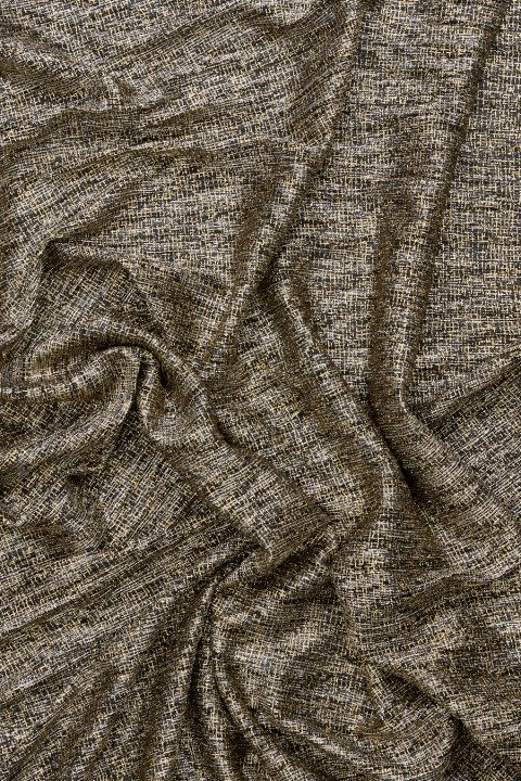 Gold-black pleated evening fabric