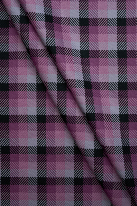 Purple checkered costume wool