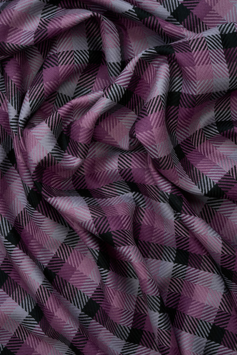 Purple checkered costume wool