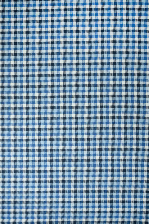 Blue checked costume wool