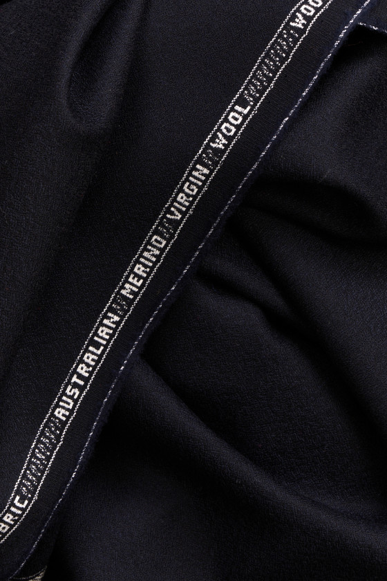 Merino Dark Navy Navy COUPON Kostümwolle 60 cm