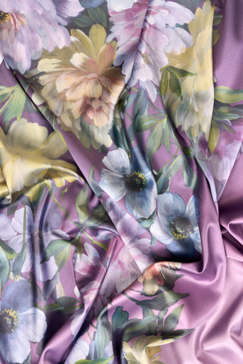 Floral polyester satin