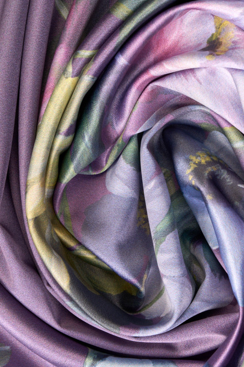 Floral polyester satin