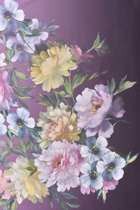Floral polyester satin