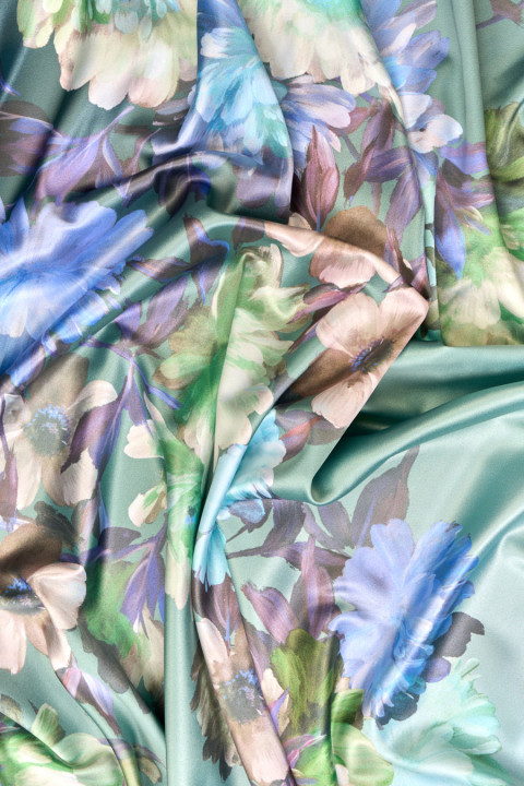 Floral polyester satin