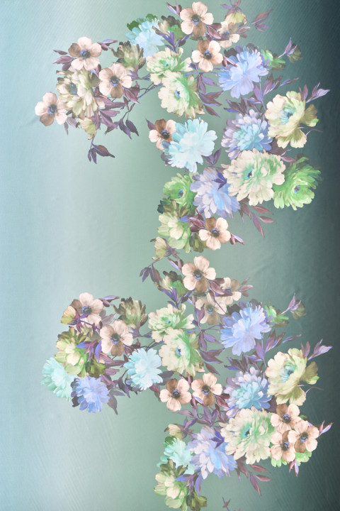 Floral polyester satin