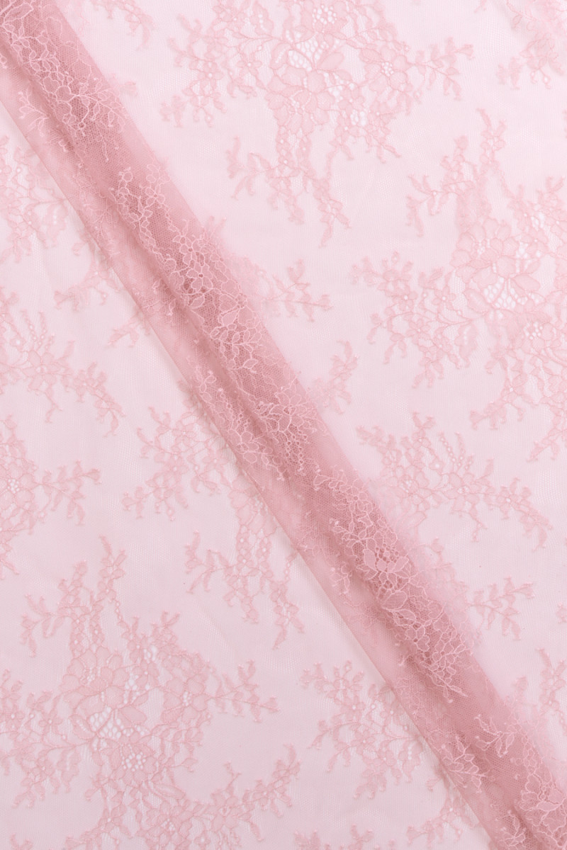 Cupón de encaje francés rosa sucio 0,50 mb