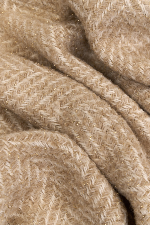 Beige chanel fabric with gold thread