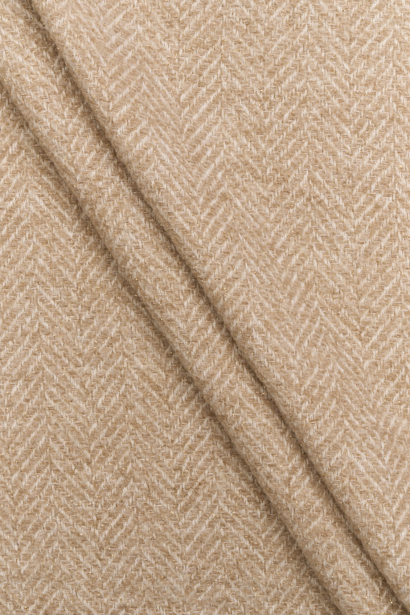 Beige chanel fabric with gold thread