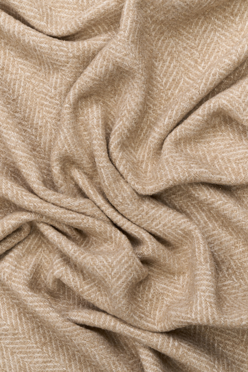 Beige chanel fabric with gold thread