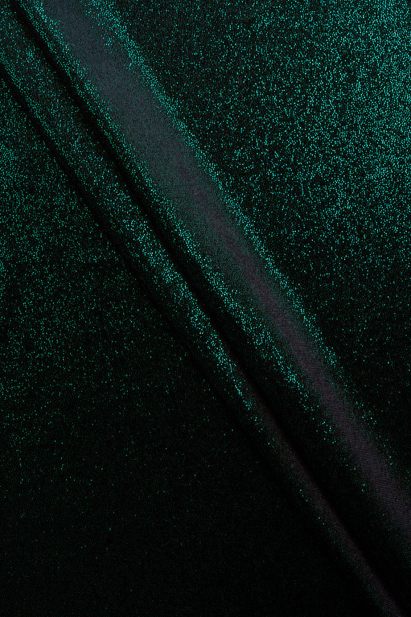 Terciopelo de noche elástico en negro y verde