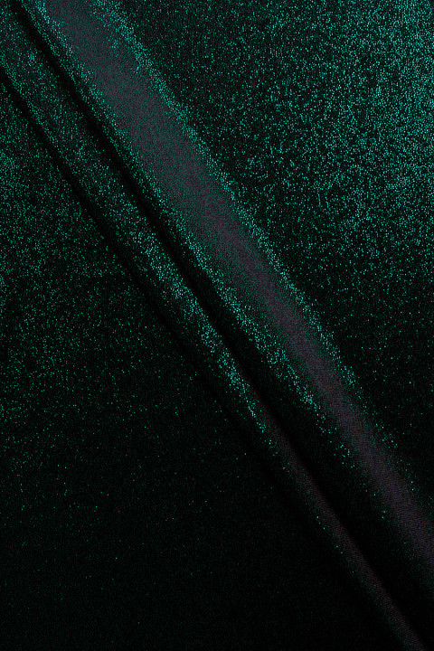 Elastic evening velour in black and green