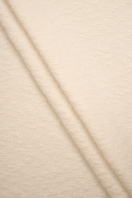 Boucle ecru coat fabric